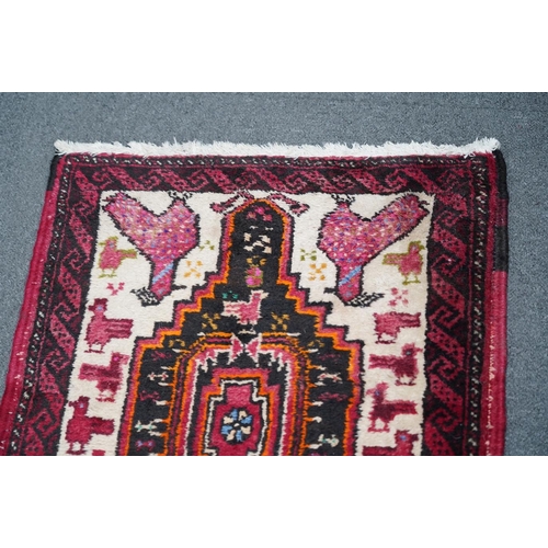 173 - A Turkish red ground geometric runner, 266 x 63cm. Condition - good