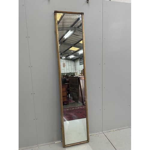 21 - A Victorian rectangular giltwood robing mirror, width 46cm, height 216cm. Condition - fair