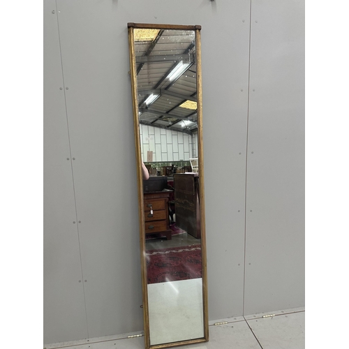 21 - A Victorian rectangular giltwood robing mirror, width 46cm, height 216cm. Condition - fair