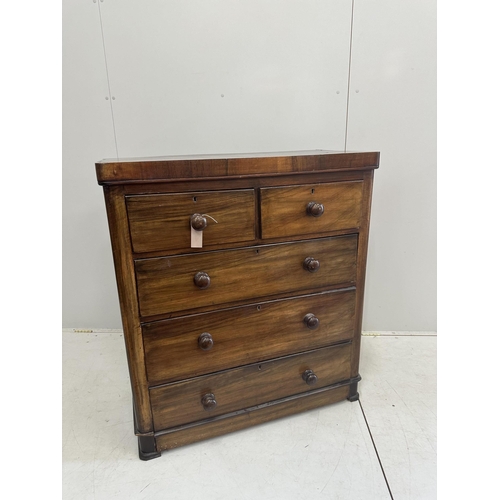 23 - A Victorian mahogany chest of drawers, width 95cm, depth 46cm, height 106cm. Condition - fair