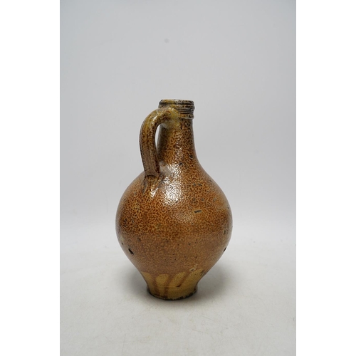 255 - A 17th century Rhenish saltglazed Bellarmine, 23cm. Condition - commensurate with age