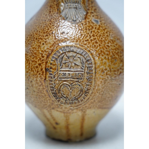 255 - A 17th century Rhenish saltglazed Bellarmine, 23cm. Condition - commensurate with age