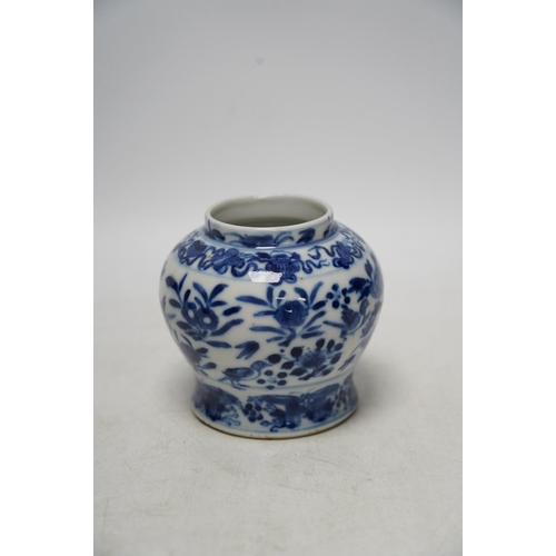 256 - A Chinese bulbous jar, Kangxi mark but later, 9cm. Condition - good