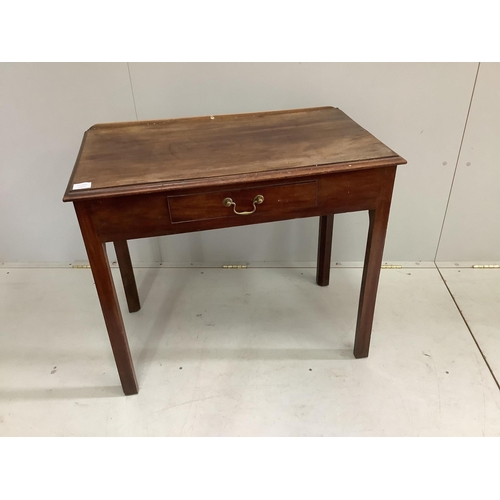 26 - A George III mahogany side table, width 85cm, depth 47cm, height 73cm. Condition - fair