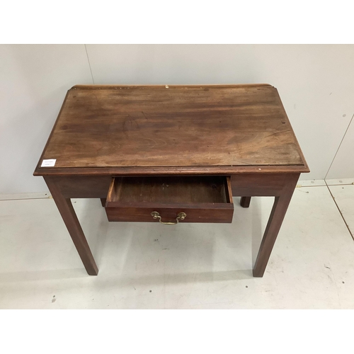 26 - A George III mahogany side table, width 85cm, depth 47cm, height 73cm. Condition - fair