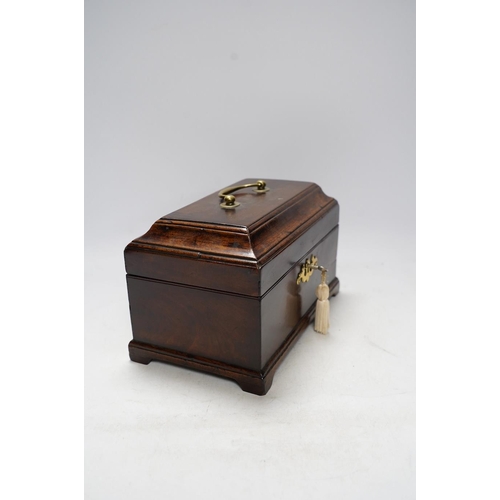 263 - A George III mahogany tea caddy, 25cm wide. Condition - fair