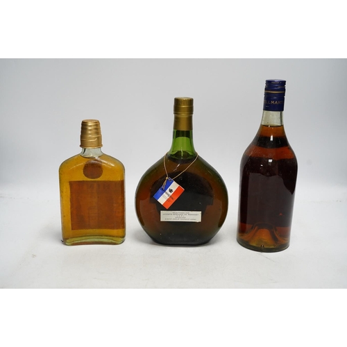 295 - Twelve various bottles of alcohol including a bottle of Trianon 1974 Armagnac, a bottle of Martell t... 