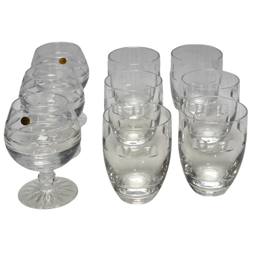 303 - A set of six Waterford 'Geo' tumblers and three Tipperary brandy balloons. Condition - good