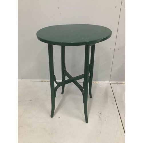 31 - An early 20th century Thonet style circular painted occasional table, diameter 54cm, height 78cm. Co... 