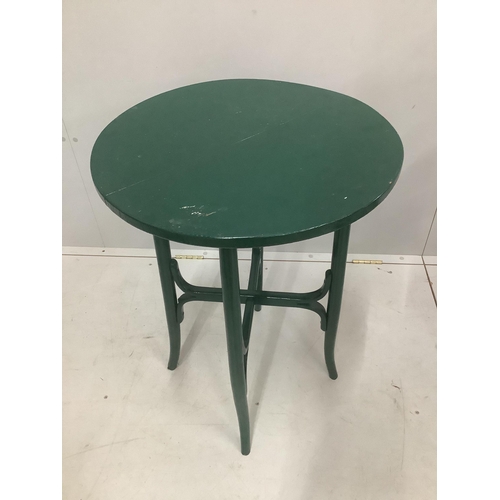 31 - An early 20th century Thonet style circular painted occasional table, diameter 54cm, height 78cm. Co... 