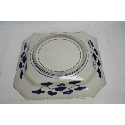 318 - A Japanese Imari square shaped dish, 32 x 32cm. Condition - fair to good