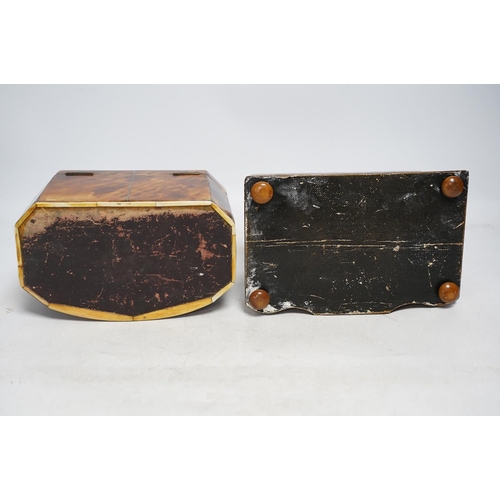 326 - Two Regency ivory inlaid tortoiseshell tea caddies, 20cm wideCITES Submission references DPGGV1RZ & ... 