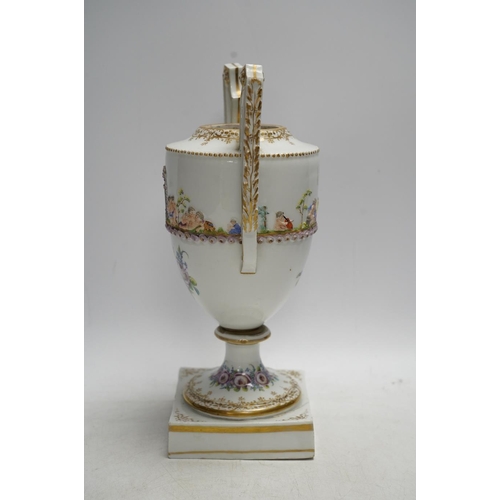 330 - A Capodimonte / Naples style urn, early 19th century 26cm. Condition - poor (base cracked)