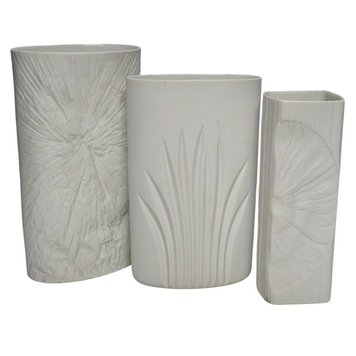 332 - Three Rosenthal white vases, tallest 26cm. Condition - good