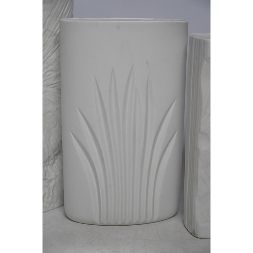 332 - Three Rosenthal white vases, tallest 26cm. Condition - good