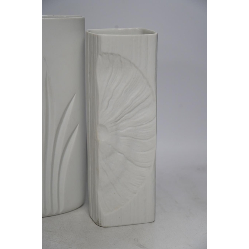 332 - Three Rosenthal white vases, tallest 26cm. Condition - good