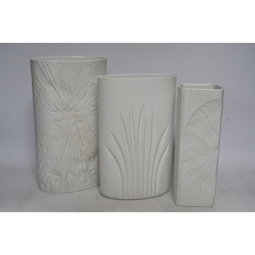 332 - Three Rosenthal white vases, tallest 26cm. Condition - good