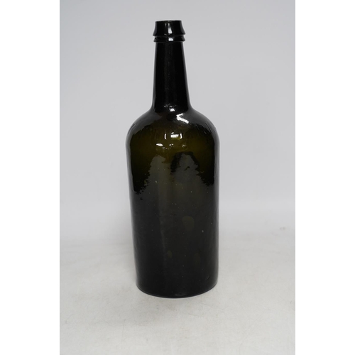 334 - A George IV sealed wine bottle, DBD 1827, moulded script around shoulder, Imperial Patent, 29cm. C... 