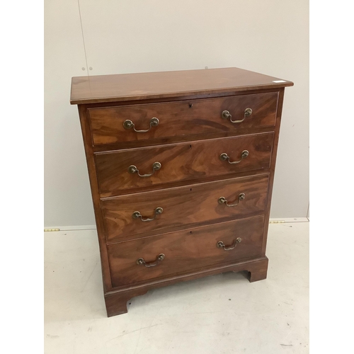 37 - A George III style mahogany chest of four drawers, width 75cm, depth 47cm, height 90cm. Condition - ... 