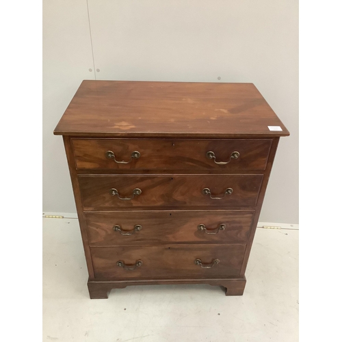 37 - A George III style mahogany chest of four drawers, width 75cm, depth 47cm, height 90cm. Condition - ... 