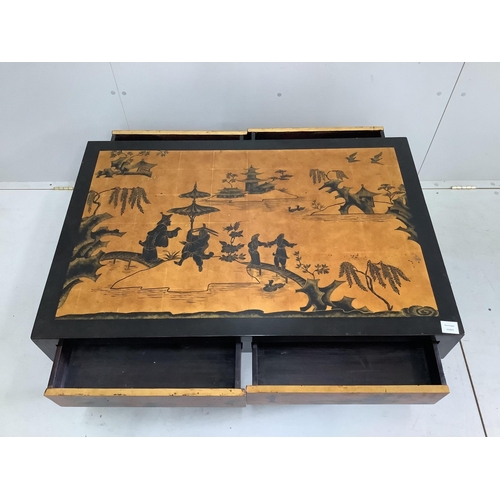 5 - A reproduction rectangular chinoiserie four drawer coffee table, width 107cm, depth 71cm, height 46c... 