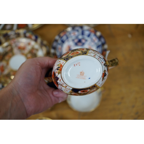 532 - A collection of mostly Royal Crown Derby and Davenport Imari pattern teawares. Condition - good... 