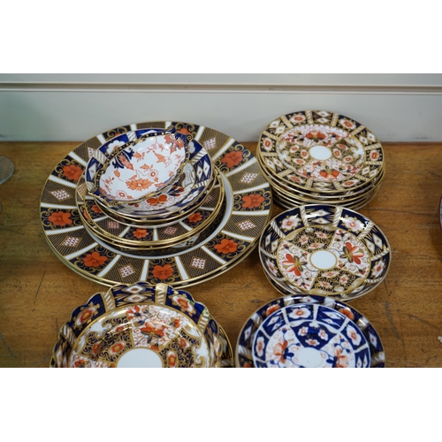 532 - A collection of mostly Royal Crown Derby and Davenport Imari pattern teawares. Condition - good... 