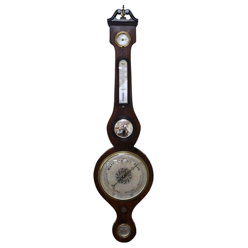 536 - A 20th century mahogany banjo barometer, 99cm. Condition - good, not tested as working