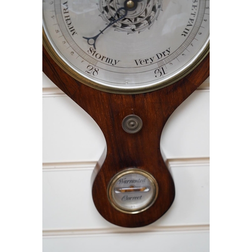 536 - A 20th century mahogany banjo barometer, 99cm. Condition - good, not tested as working