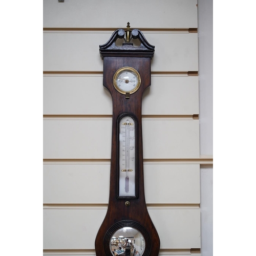 536 - A 20th century mahogany banjo barometer, 99cm. Condition - good, not tested as working