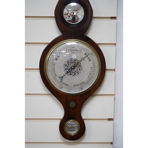 536 - A 20th century mahogany banjo barometer, 99cm. Condition - good, not tested as working