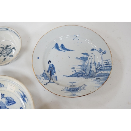 546 - Three 15th century pieces from the Saga Visal Hoi-an hoard Vietnamese shipwreck and a delft dish, 26... 