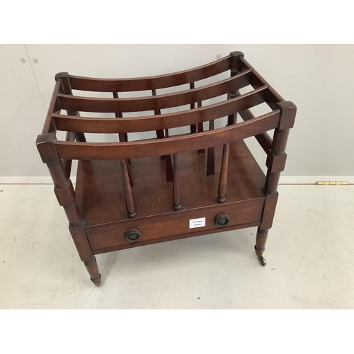 59 - A Regency mahogany three division Canterbury, width 39cm, depth 34cm, height 60cm. Condition - fair... 