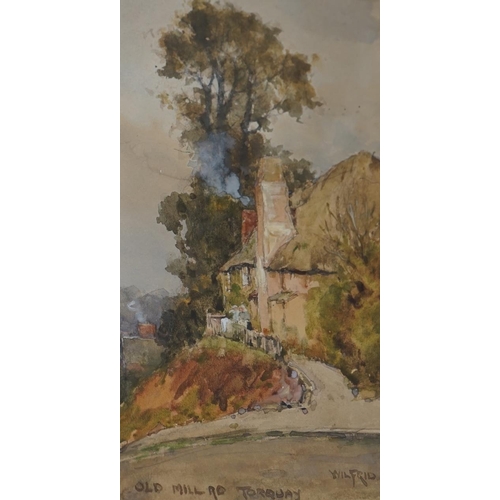 643 - Wilfred Ball (1853-1917), watercolour, 'Old Mill Road, Torquay', inscribed, signed and dated '92, 21... 