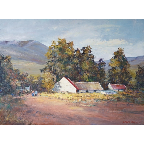 673 - Ethne Archer, oil on board, Natal Midlands, South Africa, signed, 45 x 60cm. Condition - good... 