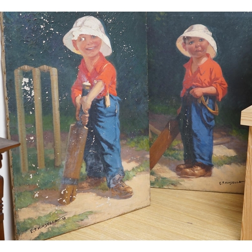 680 - After Edward Patrick Kinsella (1894-1936), pair of oils on canvas, 'The Hope on His Side' and 'Out F... 