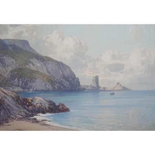 690 - Frederick John Widgery (1861-1942), oil on canvas, Devon coastal scene, signed, 45.5 x 59cm, gilt fr... 