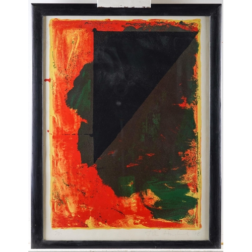 737 - John Hoyland RA (1934-2011), colour Lithograph and mixed media, Untitled Abstract, limited edition 4... 