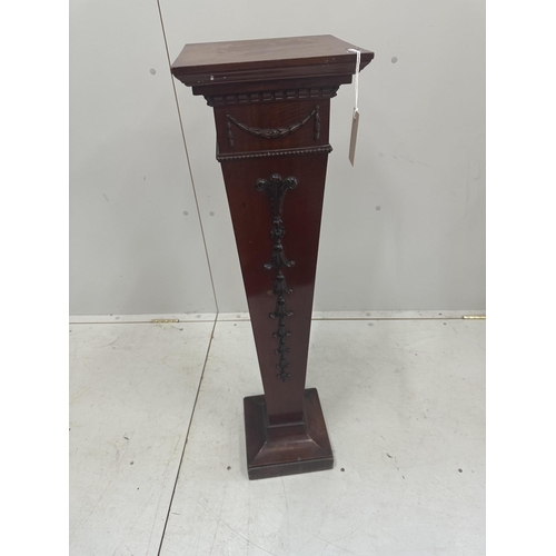 77 - An Edwardian mahogany pedestal, height 99cm. Condition - fair