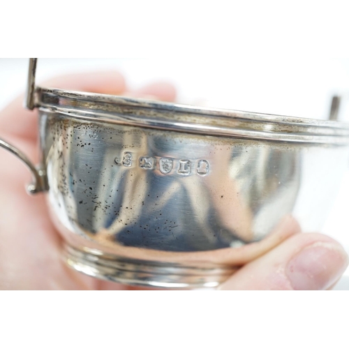 848 - A George III silver two handled oval tub salt by John Eames, London, 1806, 12cm, together with a Geo... 