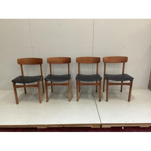 1041 - A mid century teak dining table and a set of four chairs. Condition - fair