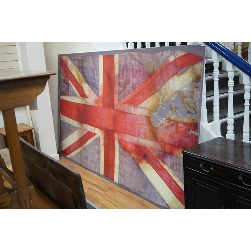 1056 - Vivienne Westwood, print on panel, Replica of HMS Victory Union flag, 150 x 270cm. Condition - good... 