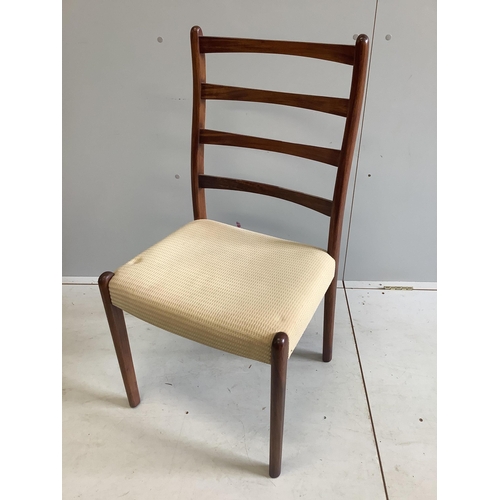 1066 - A set of six mid century Aphromosa dining chairs, width 49cm, depth 46cm, height 96cm. Condition - g... 