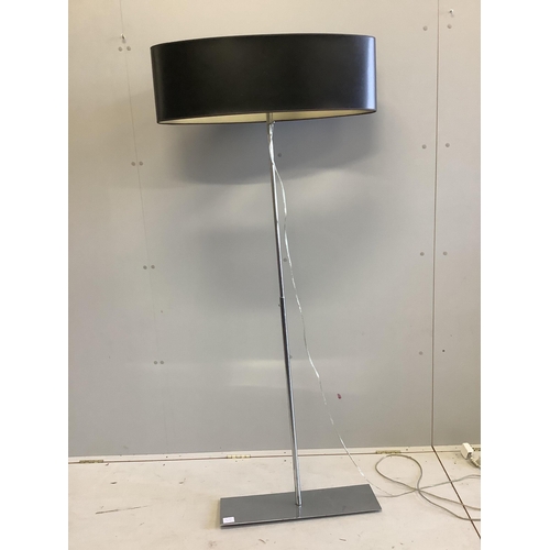 1072 - A Black Dog Italian chrome and black floor standing lamp, height 174cm. Condition - fair