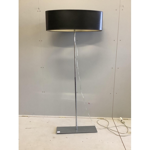 1072 - A Black Dog Italian chrome and black floor standing lamp, height 174cm. Condition - fair