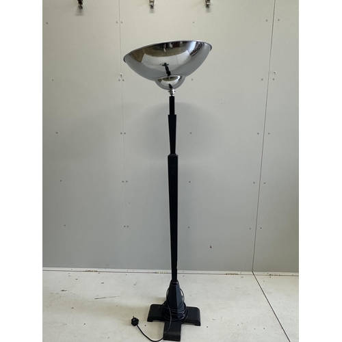 1073 - A Deco style chrome uplighter, height 178cm. Condition - fair