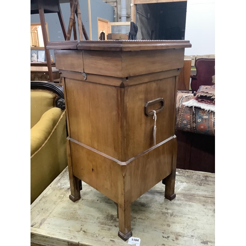 1103 - An early 20th century brass mounted mahogany 'Surprise' patent drink's cabinet, retailed by Goldsmit... 