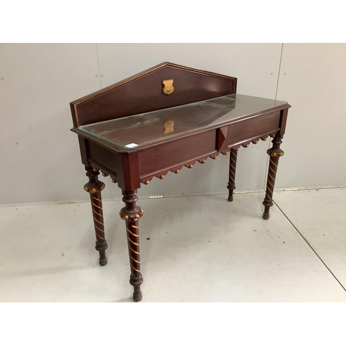 1113 - A Victorian mahogany hall table, width 117cm, depth 44cm, height 102cm. Condition - fair