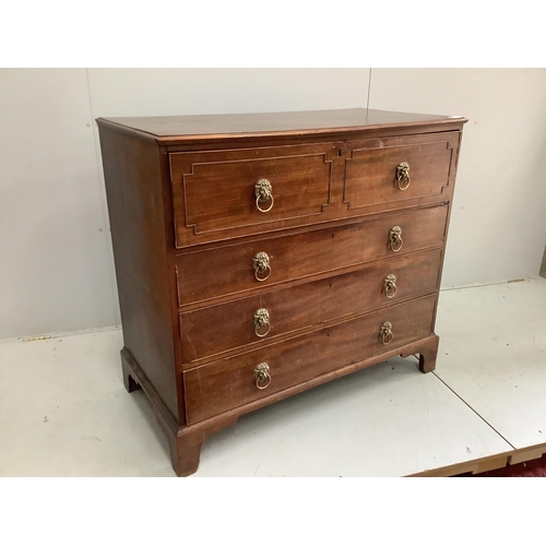 1145 - A George IV mahogany secretaire chest, width 108cm, depth 54cm, height 98cm. Condition - fair