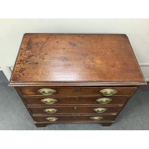 1175 - A small George III oak four drawer chest, width 80cm, depth 46cm, height 83cm. Condition - fair... 